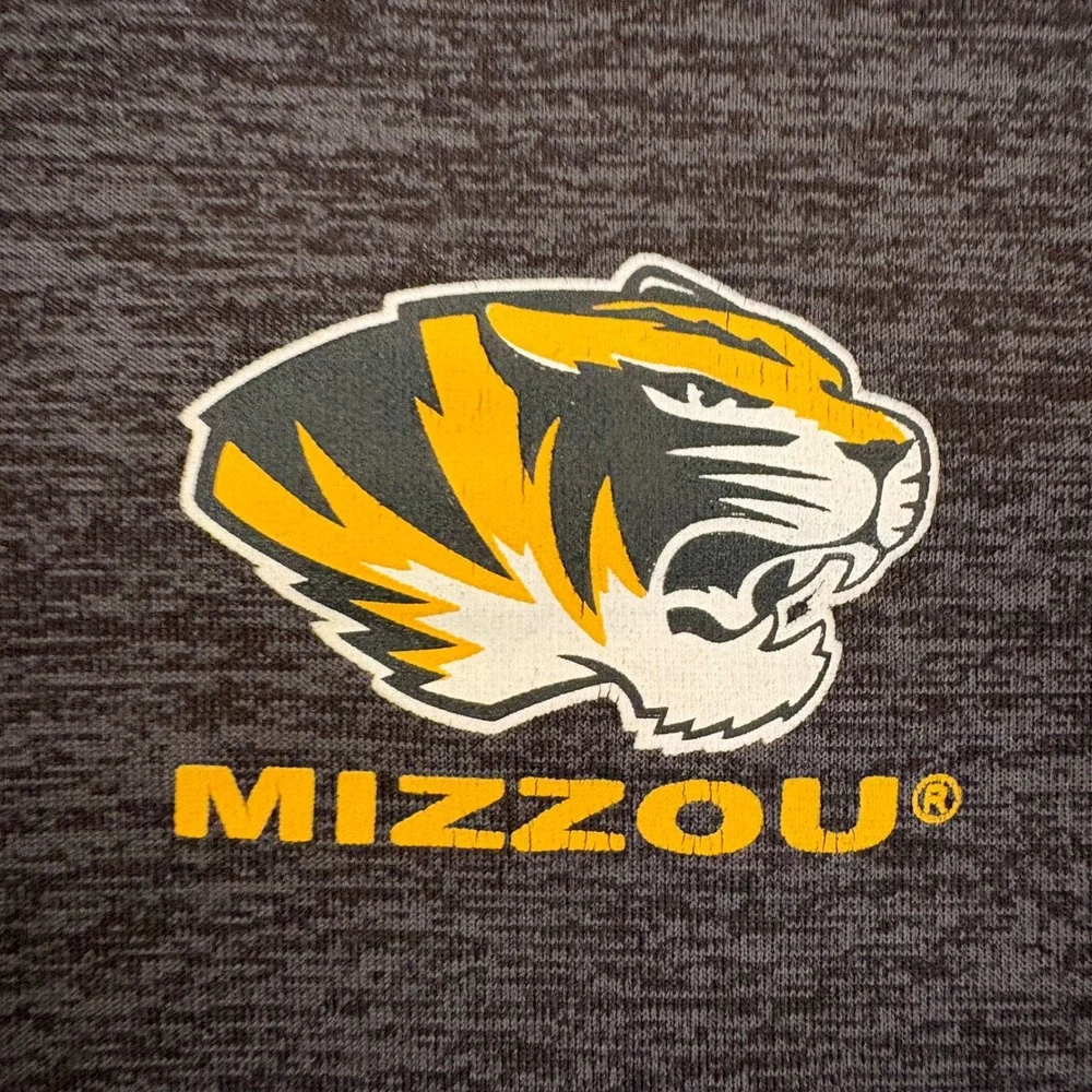 Colosseum Mizzou Missouri Tigers Mens Medium 1/4 Zip Pullover Heather Gray AR826